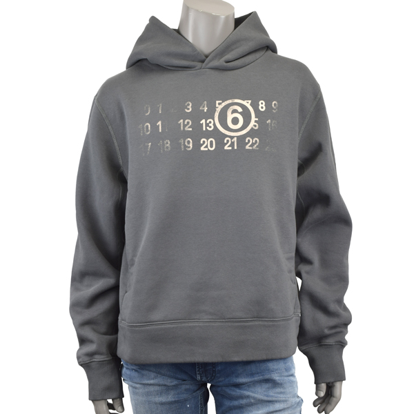 MM6 Maison Margiela エムエムシックス NUMERICAL LOGO PRINT HOODIE/ビッグ ロゴ  パーカー/S62GU0122 S25596 860