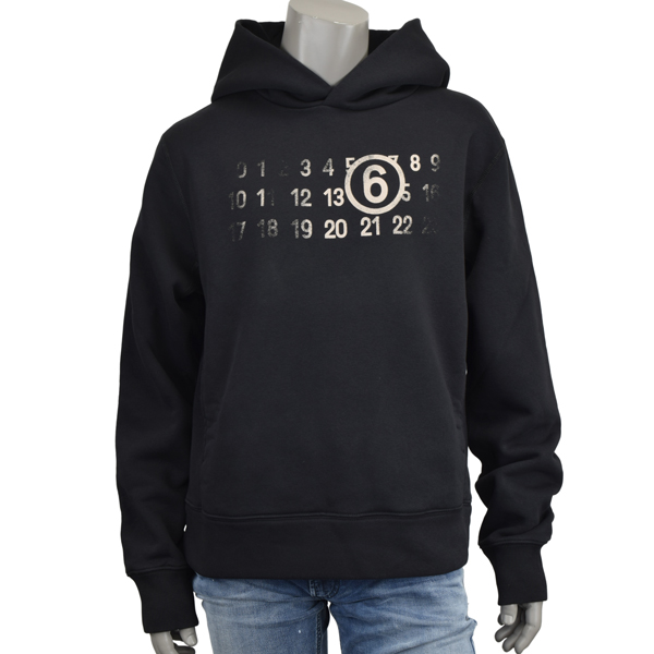 MM6 Maison Margiela エムエムシックス NUMERICAL LOGO PRINT HOODIE