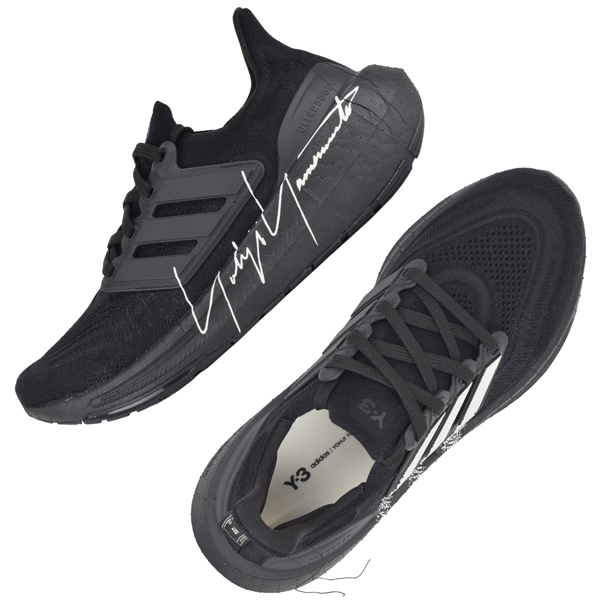 【カッコイイ】Y-3 ロゴ スニーカー ブラック Y-3 ULTRABOOST LIGHT/3本ライン＆サイン ロゴ スニーカー
