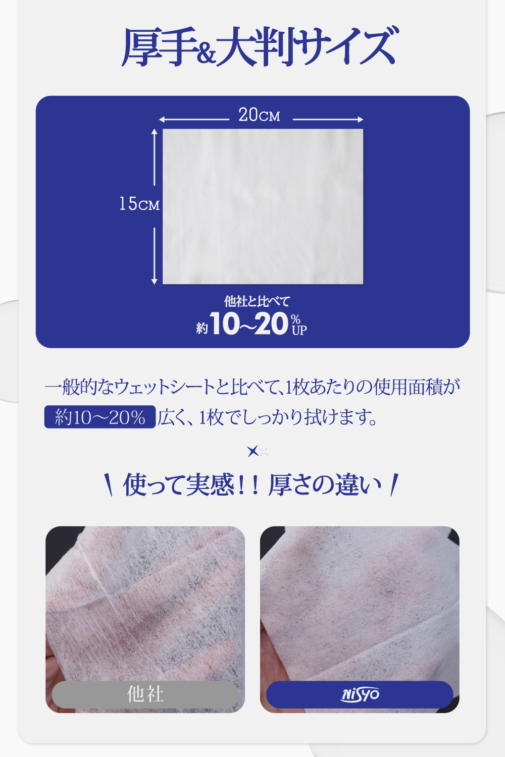 Nisyo 【24個 / 9個 / 3個 / 1個】 大判 厚手 アルコール 除菌