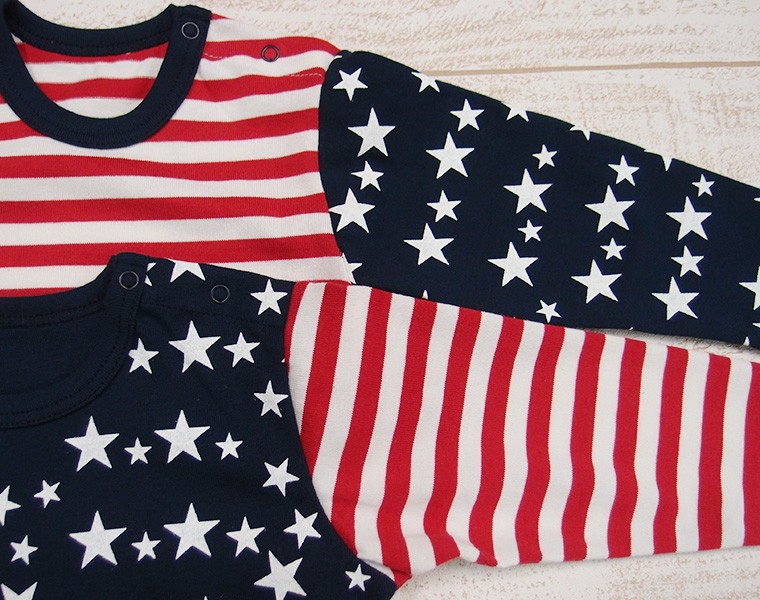モンキーパンツ　長袖　Ｔシャツ　アメリカ国旗　80cm 90cm 95cm 100cm