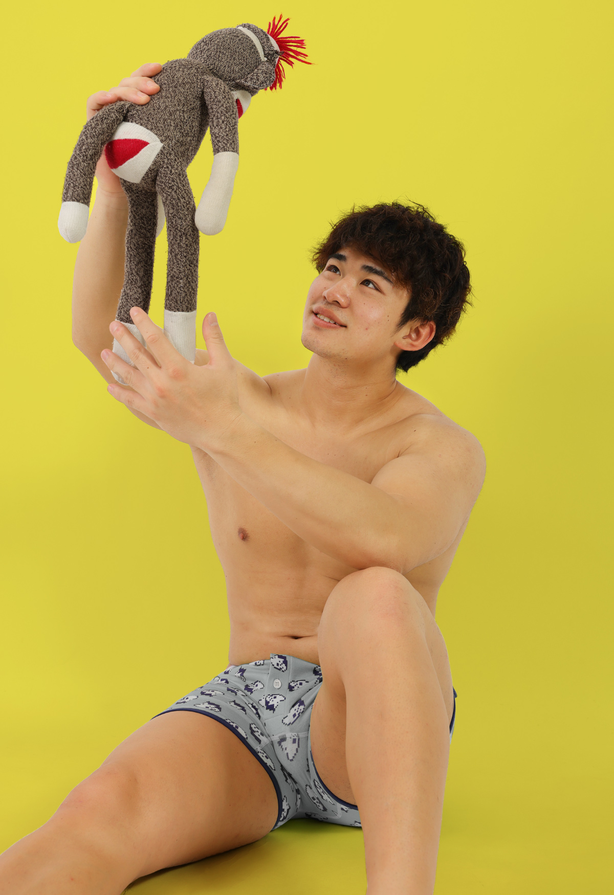 トランクス メンズ 前開き ニットトランクス 日本製 コットン 綿 ヒーローカラーズ ハチビットモンキーズ プリント パンツ 下着 男性 ブランド プレゼント | ヒーローカラーズ | 02