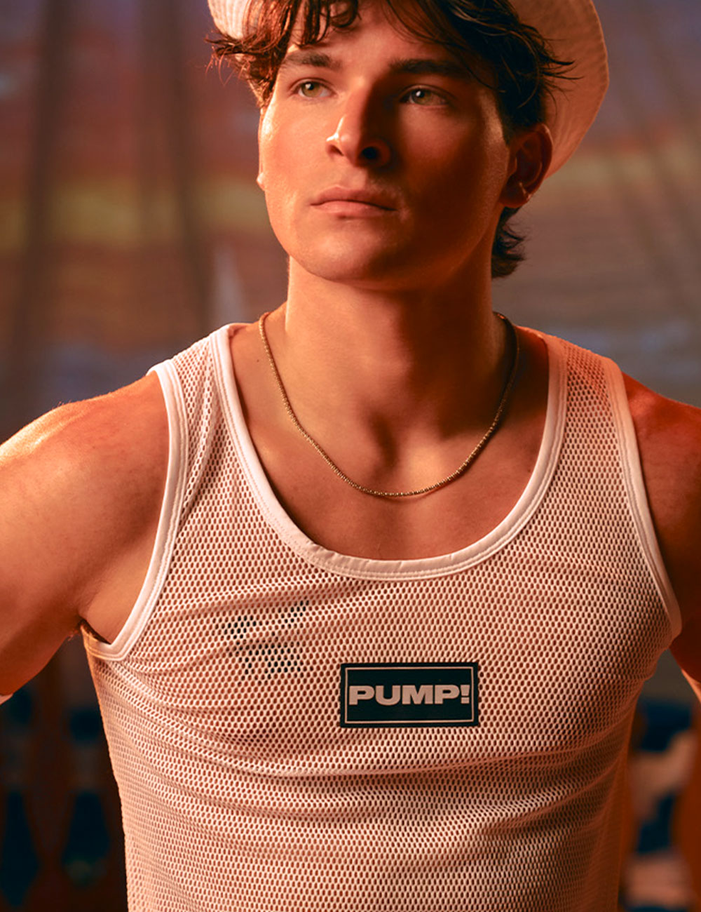 タンクトップ メンズ PUMP UNDERWEAR MESH TANK TOP ストライプ トメッシュ セクシー ジムウェア トップス パンプ スポーツ 下着 男性 ブランド | PUMP! UNDERWEAR | 01