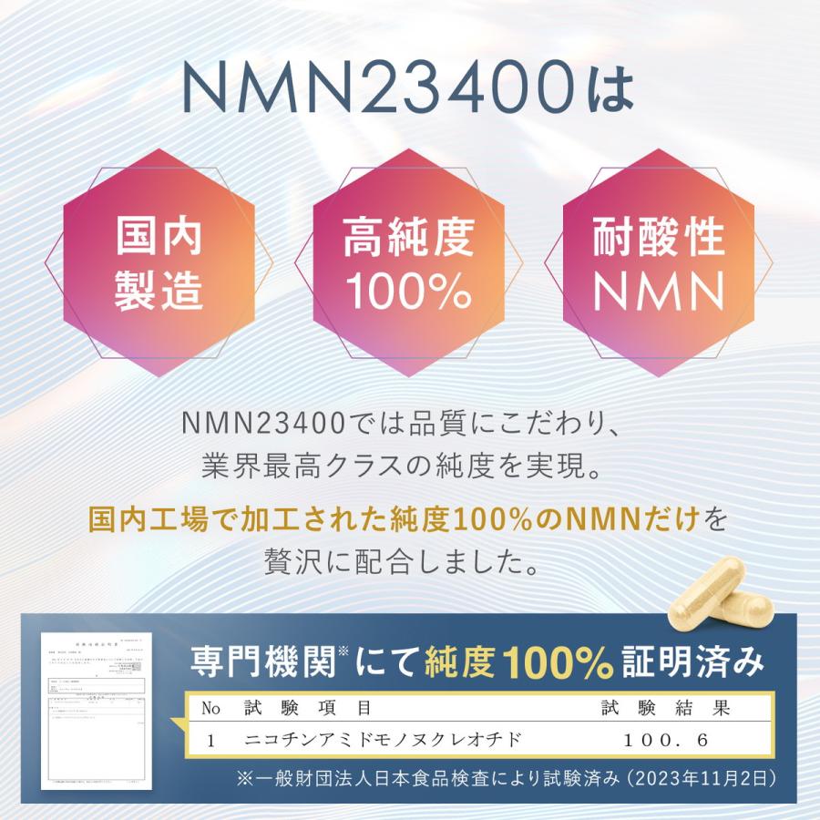 NMN サプリ サプリメント 23400mg 日本製 1粒260mg 高純度 100% 90カプセル コエンザイムQ10 マルチビタミン 着色料不使用｜mono-corporation｜07