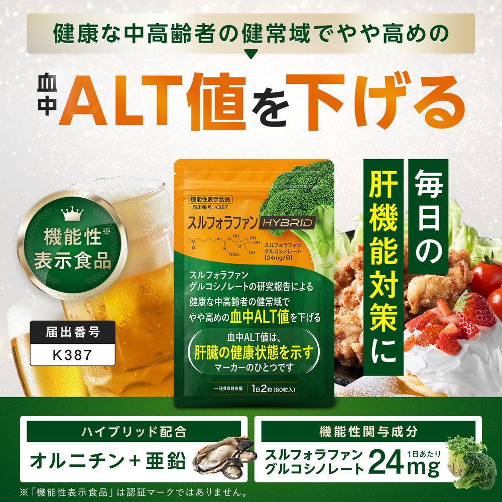 レビューで次回20%OFF) 肝臓 サプリ スルフォラファン ブロッコリー