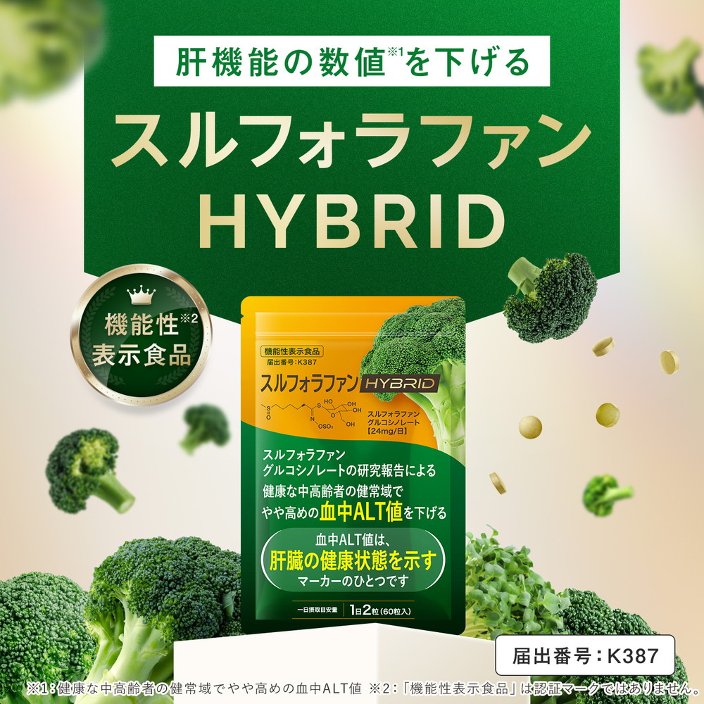 肝臓 サプリ スルフォラファン ブロッコリースプラウト 血中ALT値を