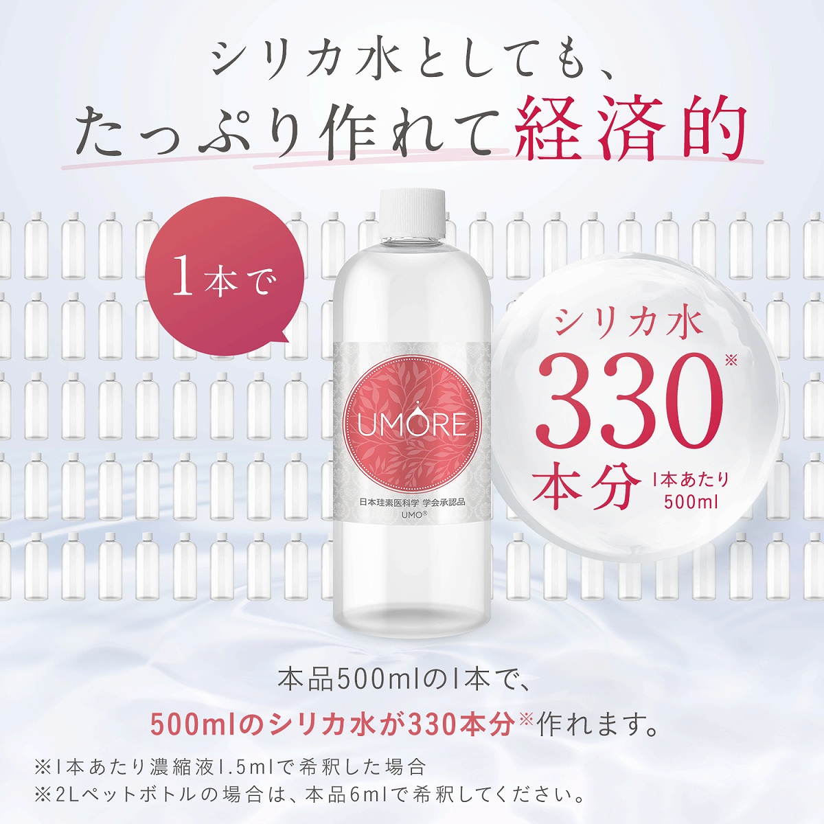 レビューで次回1,000円オフ】umo シリカ シリカ水 ケイ素 濃縮液 500ml