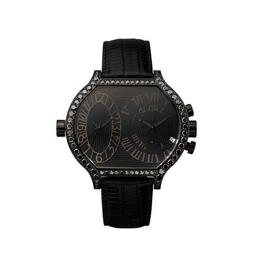 腕時計 メンズ ビックフェイス スワロフスキー ジルコニア クロノグラフ デュアルタイム クォーツ FACEAWARD KRUGER　FA007G｜monocase-store｜02