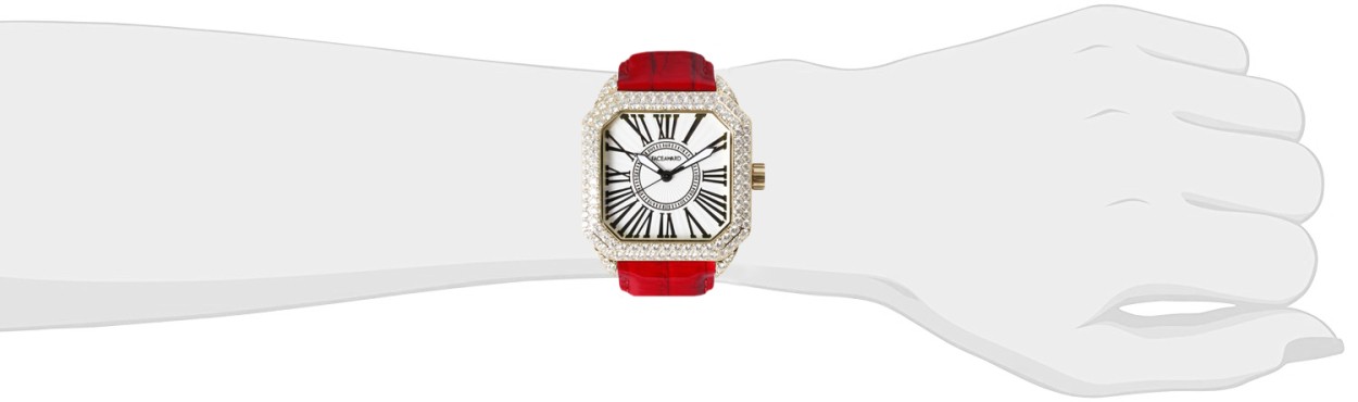 腕時計 スワロフスキー スクエア ジルコニア レディース ゴールド