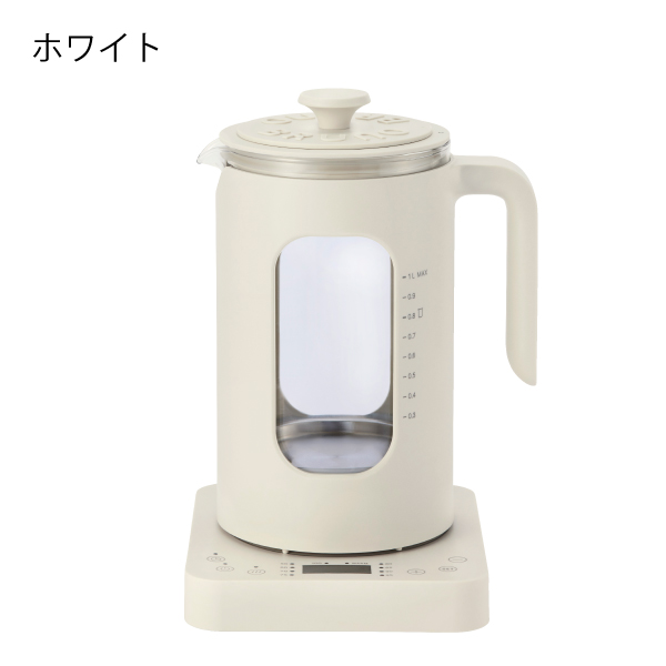 BRUNO crassy+ 電気ケトル おしゃれ 1L 温度設定 保温 予約機能 空焚き