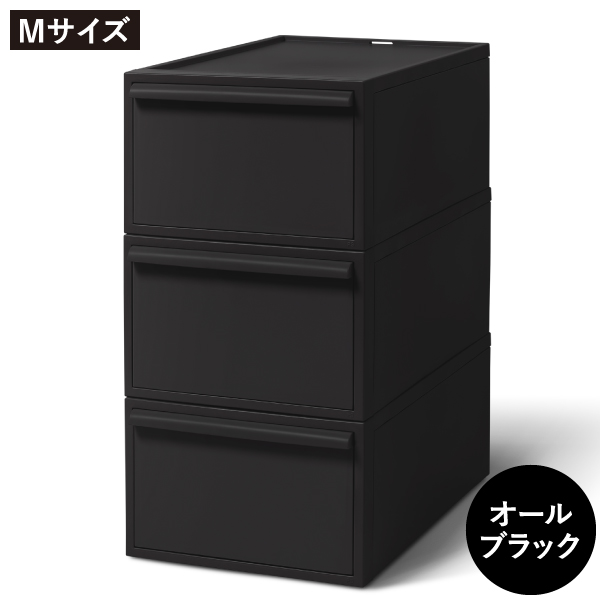 MC03-G-BK 【送料込み】おしゃれな 引き出し付き収納棚 ブラック 収納ボックス CRAFT 押入れ用 引き出し 5個組 黒 ブラック