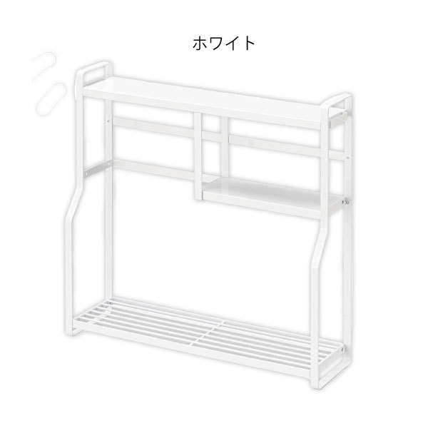 キッチンラック スリム 約幅50cm 50センチ コンロサイド スパイスラック 収納 おしゃれ 調理道具 北欧 すきま収納 ホワイト コンロサイドラック タワー tower | tower | 01