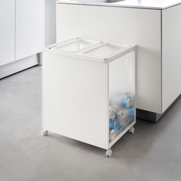 tower 45L対応 3分別ごみ箱 ホワイト GB-TW S tower ◎☆ 山崎実業 蓋付き目隠し分別ダストワゴン タワー 45L 3分別