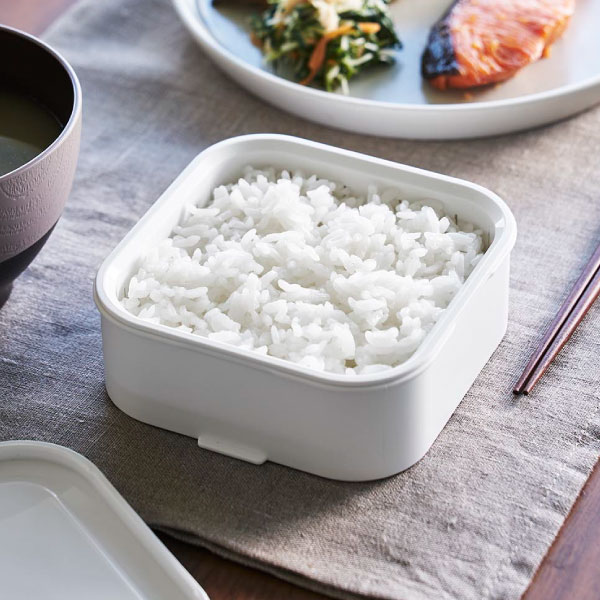 冷凍ご飯容器 おしゃれ 保存容器 耐熱容器 食器乾燥機 コンテナー 冷凍保存容器 レンジ対応 山崎実業 温まりやすい立つ冷凍ごはん容器 タワー 一膳 2個組 tower | tower | 01