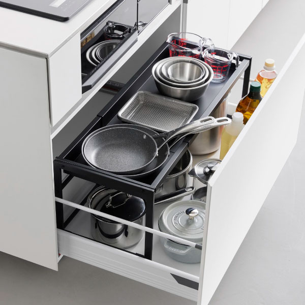 tower シンク下収納 キッチン用品 キッチンラック フライパン収納 調味