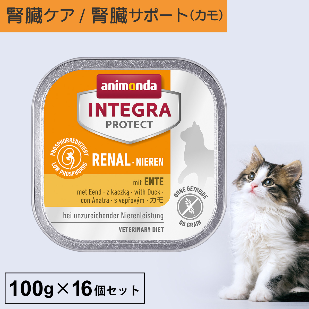 キャットフード ウェットフード 療法食 猫 ねこ アニモンダ 腎臓 インテグラプロテクト ニーレン 100g 16個セット 腎不全 低リン 低タンパク  : anmd-cw-nrdu100s : 人とペットのサプリ専門店モノリス - 通販 - Yahoo!ショッピング