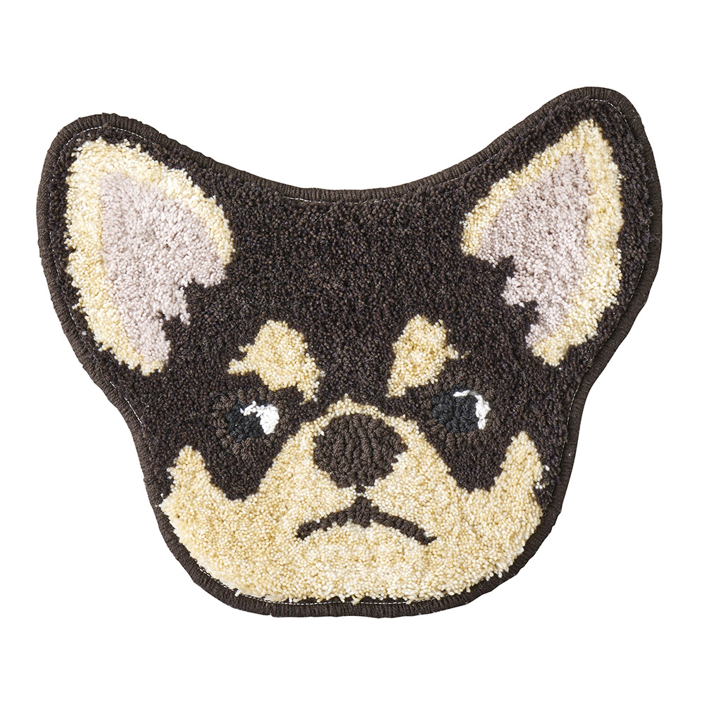 イヌカオ マット チェアマット チェアパッド 椅子 洗える 洗濯 ペット 犬 いぬ イヌ かわいい 約32〜40×33〜40cm 日本製 国産 スミノエ | スミノエ | 01