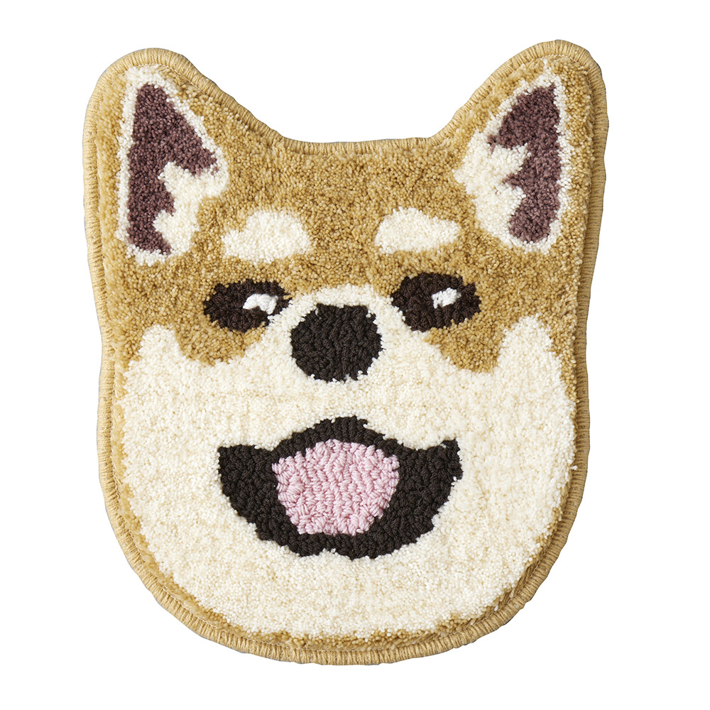 イヌカオ マット チェアマット チェアパッド 椅子 洗える 洗濯 ペット 犬 いぬ イヌ かわいい 約32〜40×33〜40cm 日本製 国産 スミノエ | スミノエ | 02