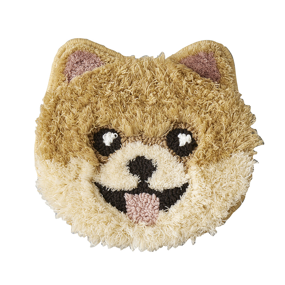イヌカオ マット チェアマット チェアパッド 椅子 洗える 洗濯 ペット 犬 いぬ イヌ かわいい 約32〜40×33〜40cm 日本製 国産 スミノエ | スミノエ | 04
