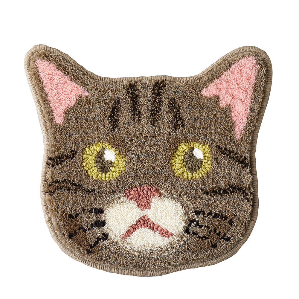 ネコカオ マット チェアマット チェアパッド 椅子 洗える 洗濯 ペット 猫 ねこ ネコ かわいい 約38×38cm 日本製 国産 スミノエ | スミノエ | 12