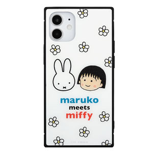 iPhone12 mini ケース まる子とミッフィー maruko meets miff ガラス スクエア iPhone 12mini アイフォン12 mini ケース mf-154 |  | 01