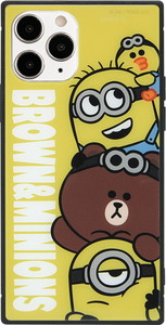iPhone12 ケース iPhone12 Pro ケース ガラス スクエア BROWN＆MINIONS iPhone12Pro アイフォン12 プロ mini-278 |  | 01