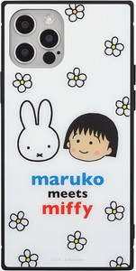 iPhone12 ケース iPhone12 Pro まる子とミッフィー maruko meets miffy ガラス スクエア iPhone12Pro アイフォン12 Pro ケース mf-155｜monomode0629｜02