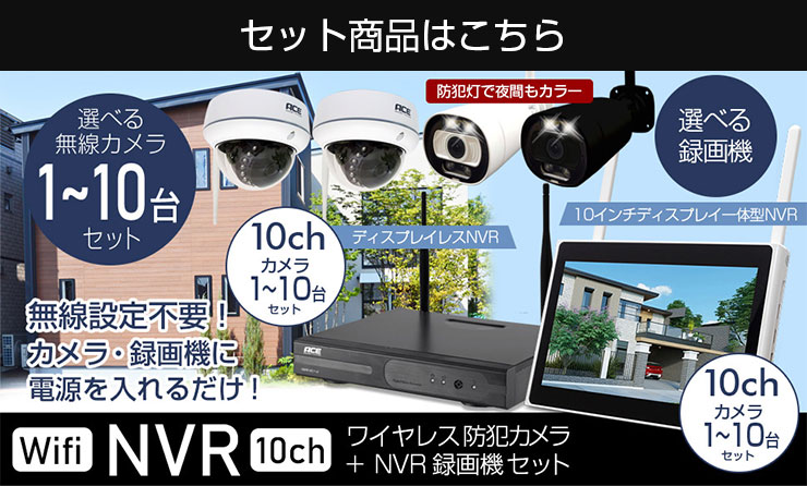 ACE SECURITY SYSTEM 防犯カメラ ワイヤレス対応 NVR 録画機 無線対応