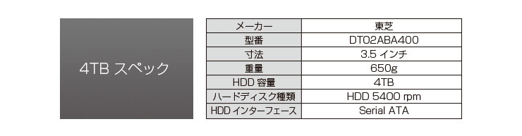 TOSHIBA（東芝） HDD 4TB 単品 TOSHIBA DT02ABA400 SATA 3.5型 : 防犯
