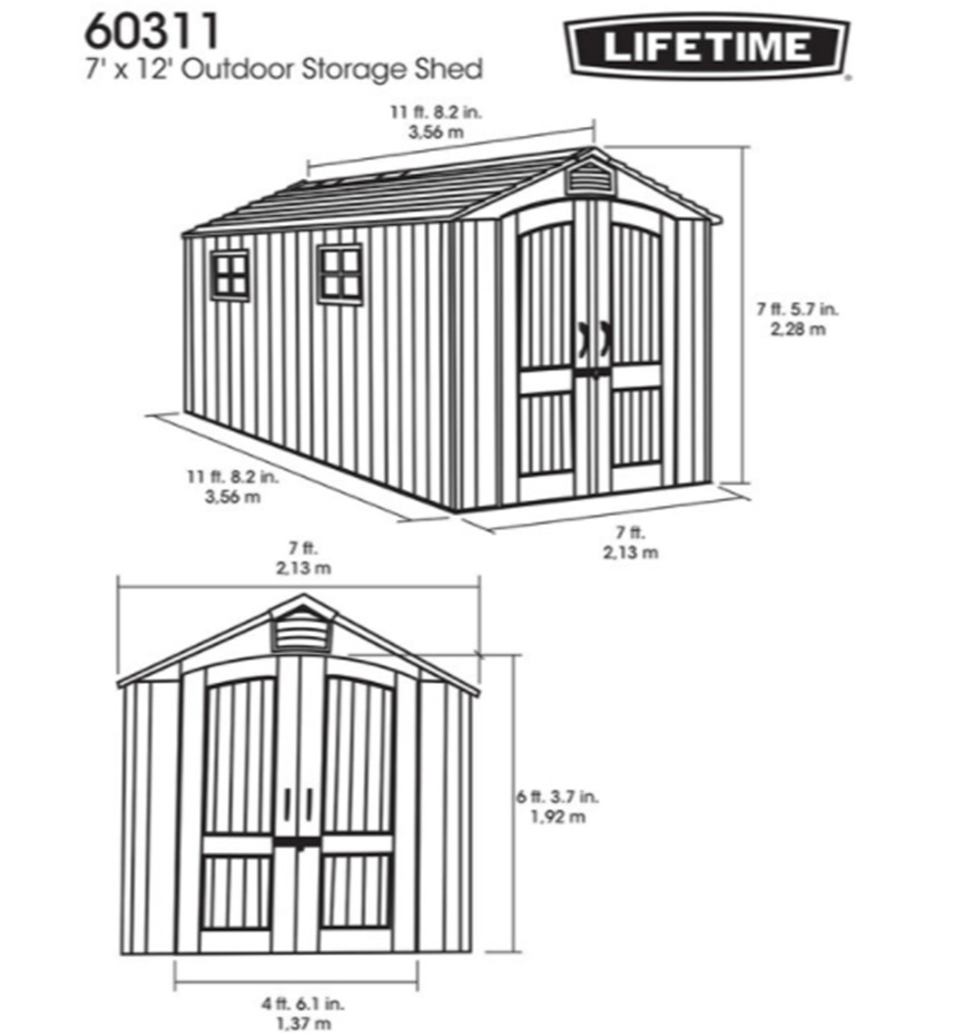 即納 本日の目玉品 ライフタイム 物置 LIFETIME 7X12 屋外物置 大型屋外用物置 特大物置 家型 大型 大型物置 自転車 バイク 掃除道具  7×12ft : mw-lifetime7x12 : 株式会社 モノワールド - 通販 - Yahoo!ショッピング