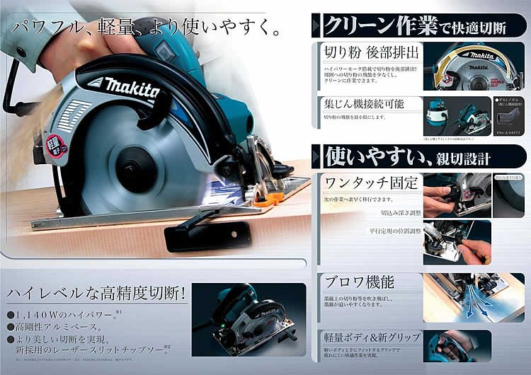 マキタ(makita) 電気マルノコ 190mm 5837BA チップソー付 マキタ(makita) 電気マルノコ 190mm 5837BA チップソー付