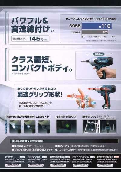 マキタ（makita） インパクトドライバ 6955SPKR（赤） コード10m