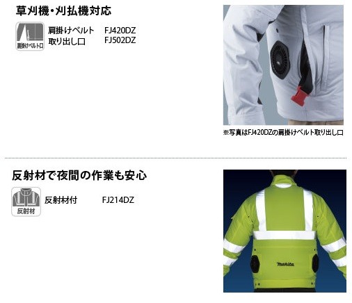 高品質国産 マキタ 充電式ファンジャケット FJ214DZ (橙) Lサイズ (撥水+透湿性生地/反射材付) (ジャケットのみ) ファンユニット・バッテリ バッテリホルダ・充電器別売 モノえーる - 通販 - PayPayモール 格安2022