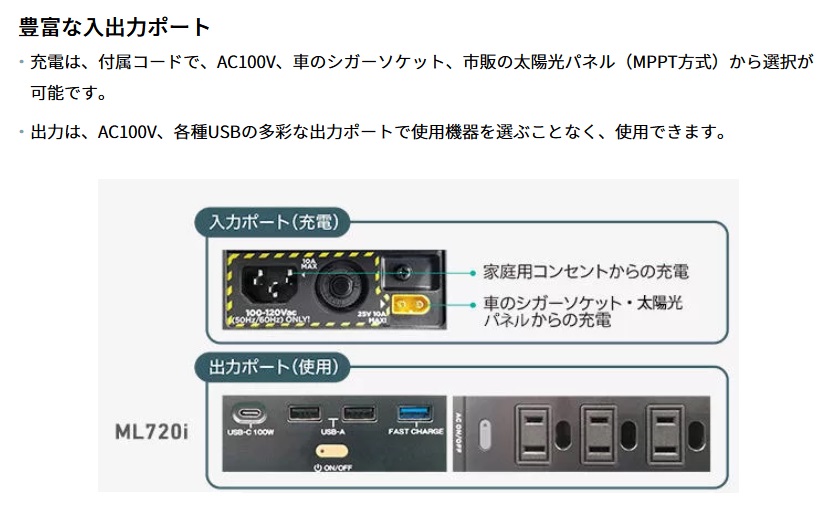 三菱重工 三菱重工 ML720i ポータブル電源 VOLTANK : モノえーる