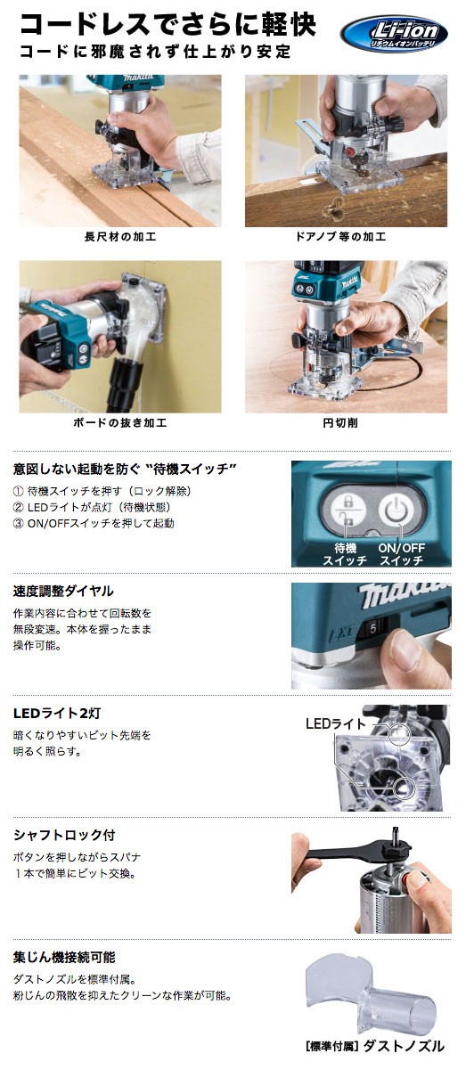 マキタ 充電式トリマ RT40DZ 14.4V対応（本体のみ：バッテリ