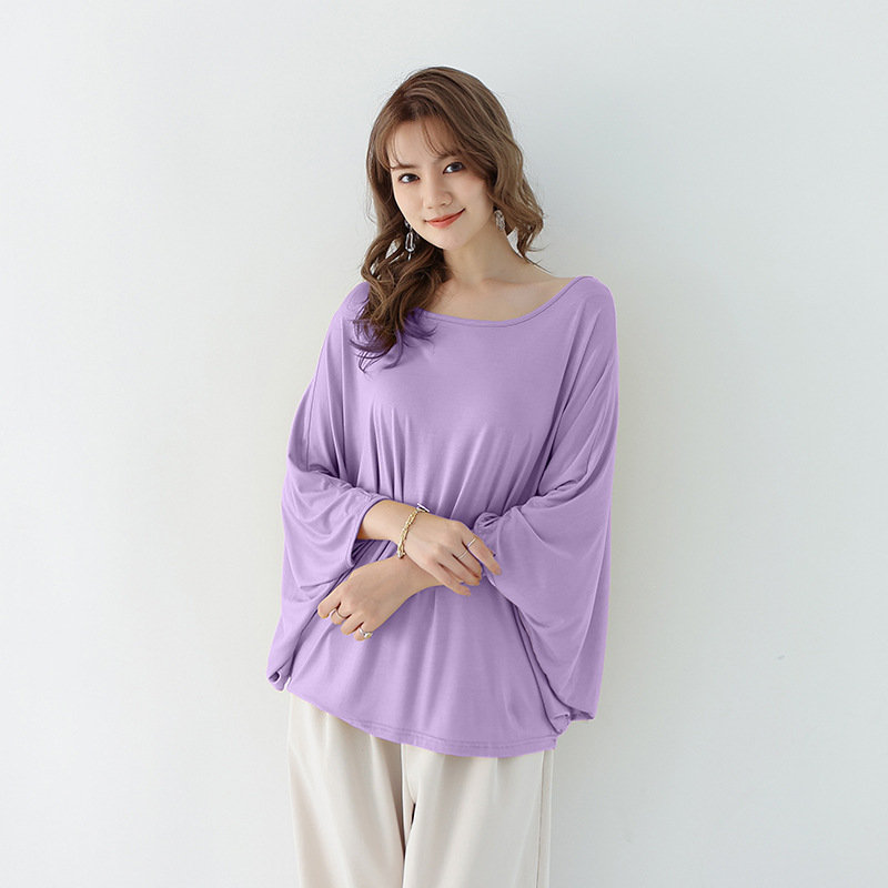 Tシャツ ドルマンスリーブ カットソー レディース トップス 長袖 春 夏 薄手 涼しい 体型カバー 二の腕カバー OL 着 おしゃれ 送料無料 |  | 10
