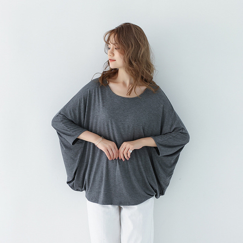 Tシャツ ドルマンスリーブ カットソー レディース トップス 長袖 春 夏 薄手 涼しい 体型カバー 二の腕カバー OL 着 おしゃれ 送料無料 |  | 11