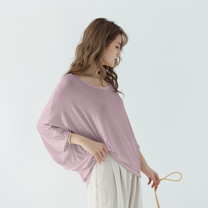 Tシャツ ドルマンスリーブ カットソー レディース トップス 長袖 春 夏 薄手 涼しい 体型カバー 二の腕カバー OL 着 おしゃれ 送料無料 |  | 12