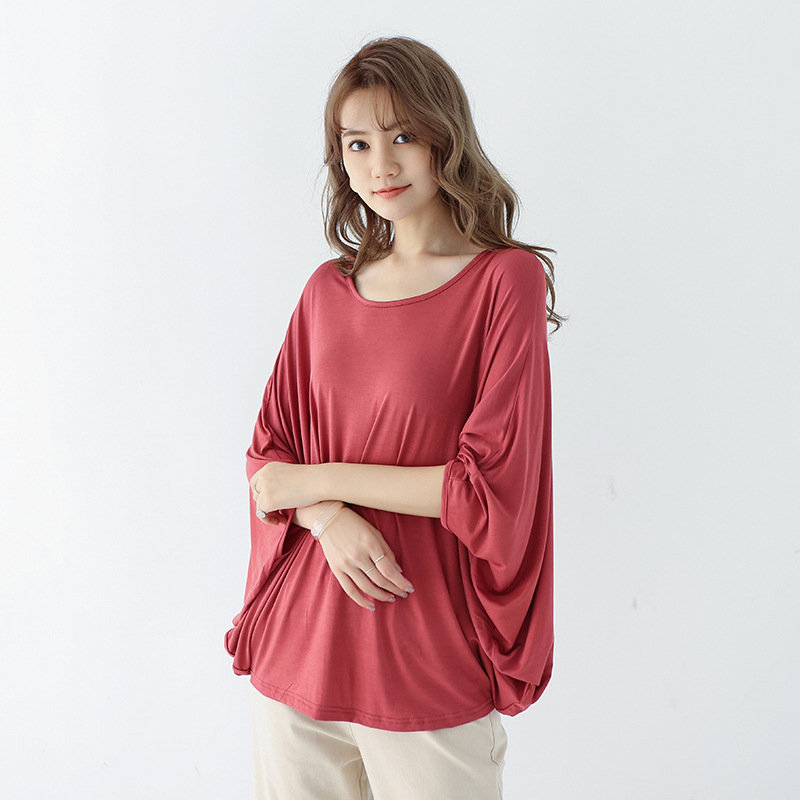 Tシャツ ドルマンスリーブ カットソー レディース トップス 長袖 春 夏 薄手 涼しい 体型カバー 二の腕カバー OL 着 おしゃれ 送料無料 |  | 13