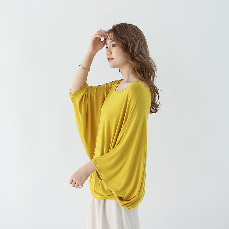 Tシャツ ドルマンスリーブ カットソー レディース トップス 長袖 春 夏 薄手 涼しい 体型カバー 二の腕カバー OL 着 おしゃれ 送料無料 |  | 07