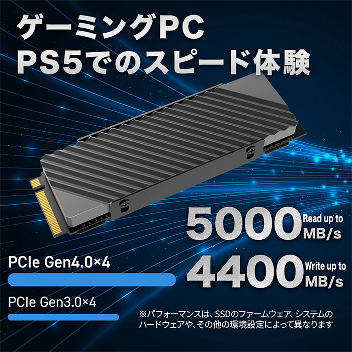 Monster Storage NVMe 2TB SSD PCIe Gen 4×4 R: 5,000MB/s W：4,400MB