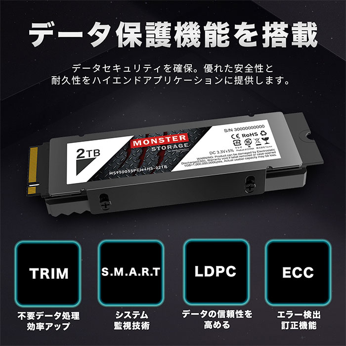 新品 Monster Storage 2TB NVMe SSD MS950-