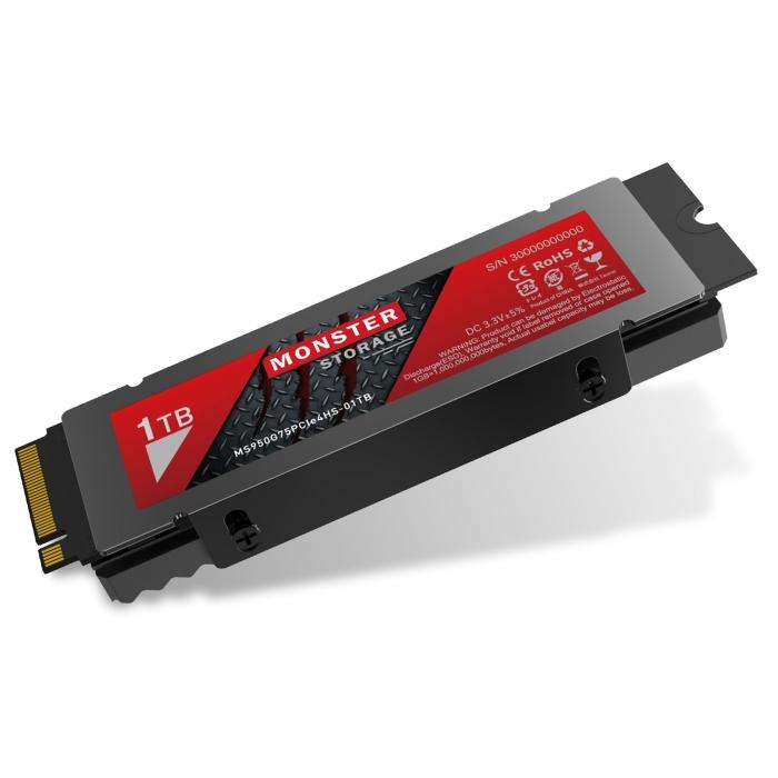 Monster Storage 1TB NVMe SSD PCIe Gen 4×4 最大読込: 7,400MB 