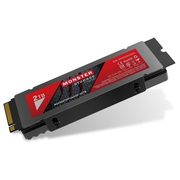 Monster Storage 2TB NVMe SSD PCIe Gen 4×4 R:7,000MB/s W