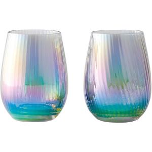 虹色ブリリアントグラス ペアセット 420ml オーロラ パール プリズムグラス レインボー ペアグ...