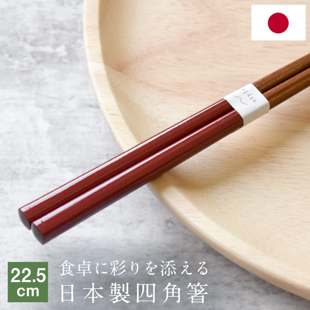 箸1本 日本製 カラフル箸 一膳 22.5cm お箸 箸 マイ箸 シンプル 大人用 男女