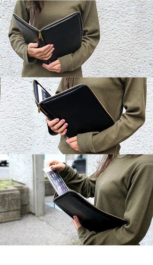 Xperia MONTAGNE. PUレザー 衝撃吸収タブレットPCポーチ ポケット付き