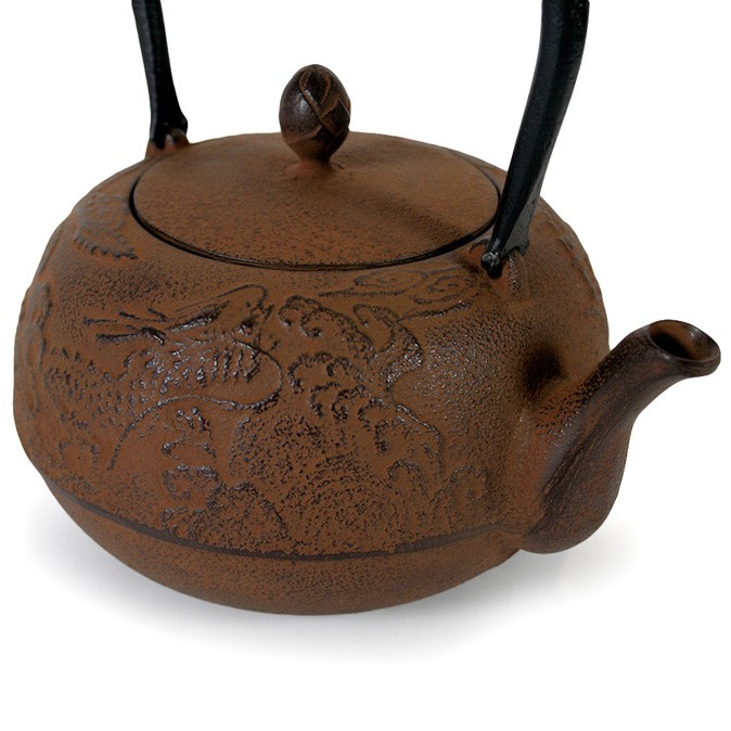 南部鉄器 南部鉄瓶 IH対応 直火対応 龍王 0.8L 錆色 サビ色 IRON