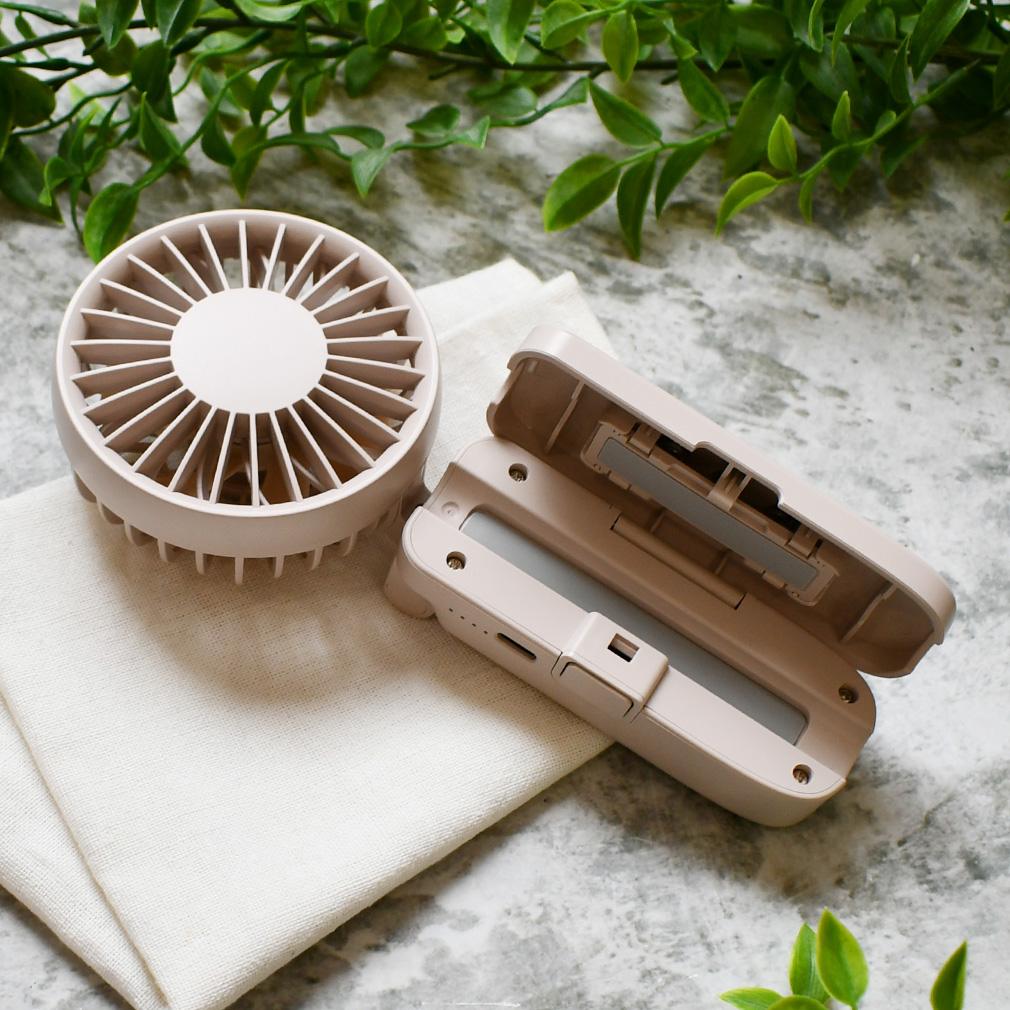 傘ピタッ！ハンディファン 軽量 携帯扇風機 モバイルファン ハンディー