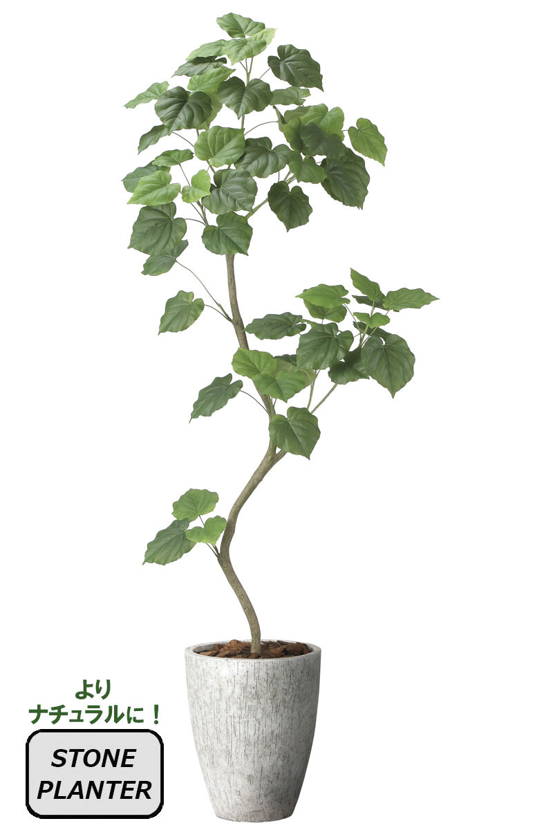 光触媒人工観葉植物、ナチュラルウンベラータ1.9m 組立式、ストーンプランター